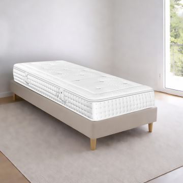 MATERASSO MOD. DUAL SINGOLO CON TOPPER 80X190 CM A MOLLE INDIPENDENTI E MEMORY FOAM