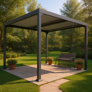 PERGOLA BIOCLIMATICA IN ALLUMINIO 3X3 CON LAMELLE REGOLABILI