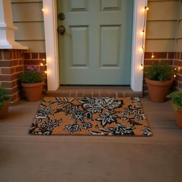 ZERBINO FLOREALE IN PVC E FIBRA DI COCCO 45X75CM