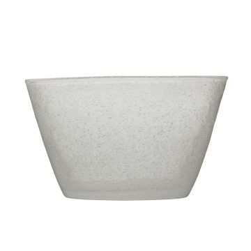 MEMENTO - CIOTOLA IN VETRO D 24CM WHITE TRASPARTENT