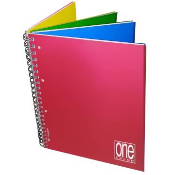 ONE COLOR - QUADERNO SPIRALATO 4X4 120+4 FOGLI A4+ QUADRETTI ASSORTITO