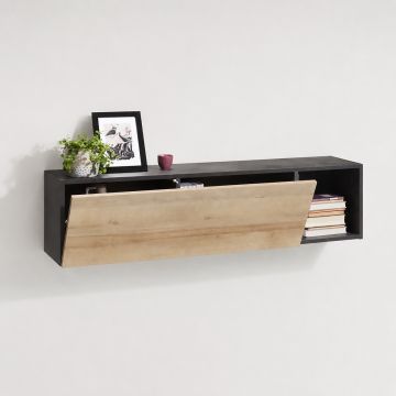 PENSILE VITTORIA 140X30 H. 35 NERO E RIVIERA OAK
