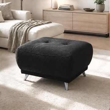 POUF MOD. FRISCO CM 65X65 H.46 IN TESSUTO NERO 