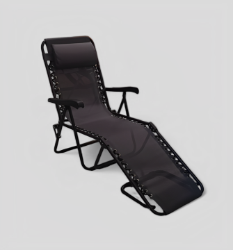 BRANDINA LOUNGER DA ESTERNO PIEGHEVOLE NERO E TEXTILENE ANTRACITE