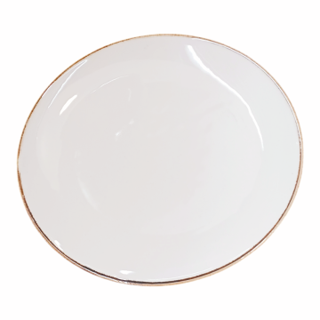 PIATTO PIANO IN PORCELLANA LINEA RING DIAM. 20CM BIANCO