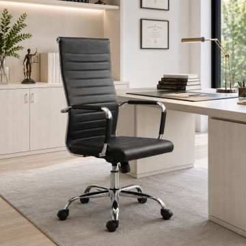 SEDIA DA UFFICIO MOD. PERTH IN PU NERO