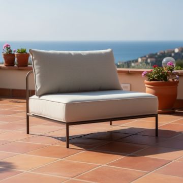 SCAB - DIVANETTO FLAP ELEMENTO CENTRALE MOKA E CREMA SCAB - DIVANETTO FLAP ELEMENTO CENTRALE MOKA E CREMA
