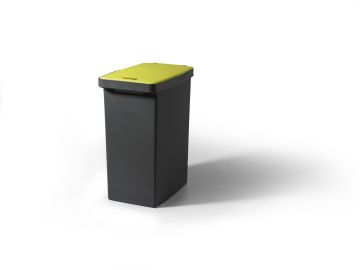 PATTUMIERA ECOSPLIT ANTRACITE CON COPERCHIO GIALLO 25LT 