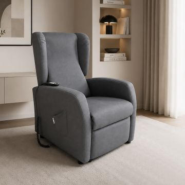 POLTRONA RELAX TRILLY CON 2 MOTORI IN TESSUTO GRIGIO SCURO