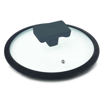 COPERCHIO IN VETRO E SILICONE CON FORO DIAM. 26 