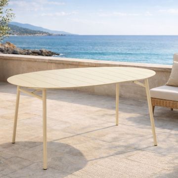 TAVOLO DA ESTERNO CM 124X82 H.72.5 IN METALLO ARGILLA