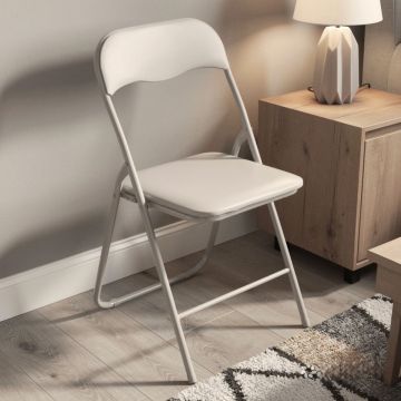 SEDIA PIEGHEVOLE IN ECOPELLE BEIGE SEDIA PIEGHEVOLE IN ECOPELLE BEIGE