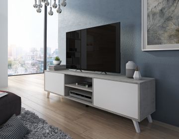 PORTA TV MOD. NIMES CM 180X40 H. 49 BETON E RUSTICA