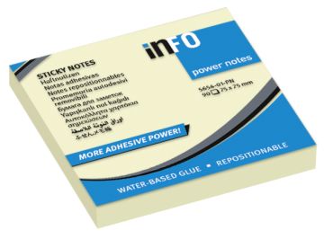 INFO NOTES - BLOCCO 90 FF ADESIVI GIALLI 75X75mm