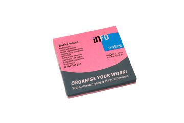INFO NOTES - BLOCCO 80 FF ADESIVI BRILLIANT ROSA FLUO 75X75mm