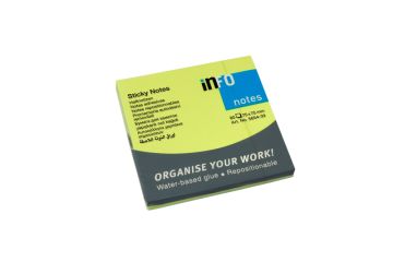 INFO NOTES - BLOCCO 80 FF ADESIVI BRILLIANT VERDE FLUO 75X75mm