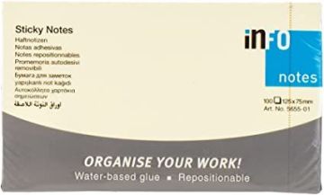 INFO NOTES - BLOCCO 100 FF ADESIVI GIALLI 125X75mm 