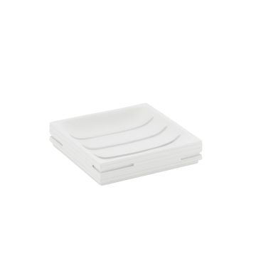 LINEA QUADROTTO - PORTA SAPONE IN RESINA BIANCO 