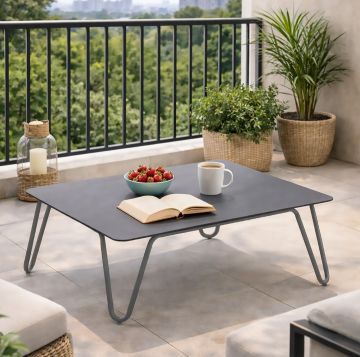 TAVOLINO DA ESTERNO MOD. RIVA CM 80X80 METALLO ANTRACITE