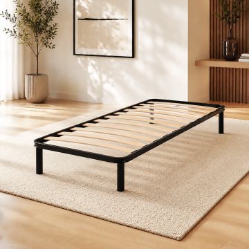 RETE SINGOLA MOD. CLOUD CM 80X190 IN METALLO NERO CON 14 DOGHE