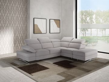 SALOTTO MOD. GIADA ANGOLARE DX IN TESSUTO GRIGIO CHIARO