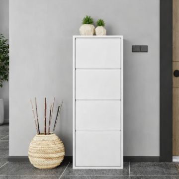 SCARPIERA 4 RIBALTE MOD. CABINET CM 50X15 H.138 IN METALLO BIANCO 