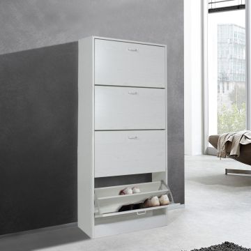 SCARPIERA 4 RIBALTE CM 63X24 H. 150 ROVERE SBIANCATO