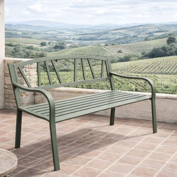 PANCHINA DA ESTERNO CM 123.5X57 H.76 IN METALLO VERDE