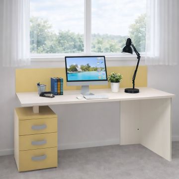 SCRIVANIA MOD. CABRIO CM 218X56.5 H. 75 ROVERE PANNA E FRESIA