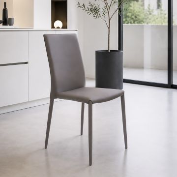 SEDIA RITA IN PU GRIGIO