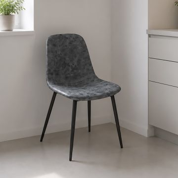 SEDIA MOD. VILLA ECOPELLE INVECCHIATA GRIGIO SCURO