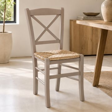 SEDIA MOD. CROCE SEDILE PAGLIA LACCATA TORTORA