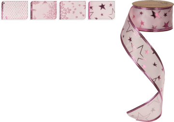 NASTRO ROSA CON DECORI 38MMX270CM ASSORTITO