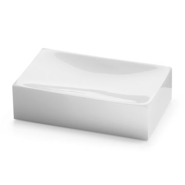 LINEA SOFIA - PORTA SAPONE IN RESINA E SABBIA BIANCO LUCIDO
