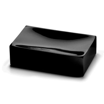 LINEA SOFIA - PORTA SAPONE IN RESINA E SABBIA NERO MATT