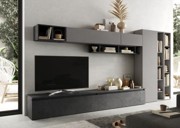 SOGGIORNO MOD. INFINITY 2.0 PIOMBO E ARDESIA