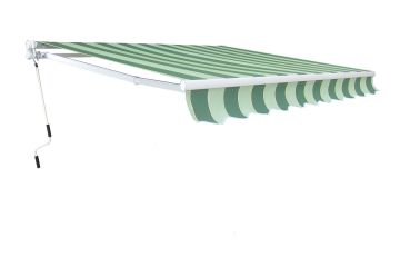 TENDA DA SOLE ESTENSIBILE 3X2MT IN POLIESTERE RIGATO VERDE