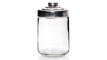 BARATTOLO IN VETRO TRASPARENTE CON TAPPO IN ALLUMINIO 800ML