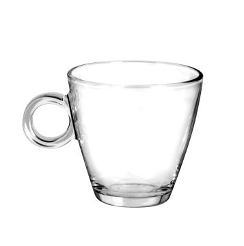 SET 3 TAZZINE DA CAFFE' IN VETRO MOD. NADIA CAPPUCCINO 18CL TRASPARENTE