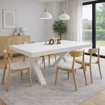 TAVOLO ALLUNGABILE CM 180X100 BIANCO CONSUMATO