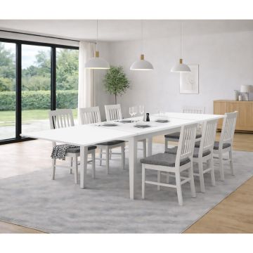 TAVOLO MOD PARIS ALLUNGABILE CM 180X95 BIANCO OPACO