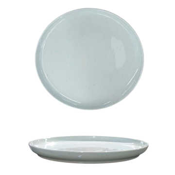 PIATTO PIANO IN CERAMICA LINEA FONT DIAM. 27CM ACQUA
