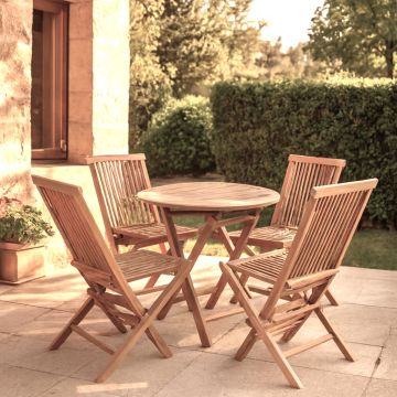 SET TAVOLO + 4 SEDIE DA ESTERNO IN TEAK