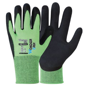 GUANTO INVERNALE ACRILICO/SPANDEX E LATTICE VERDE/NERO TAGLIA 10/XL