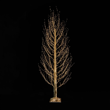 ALBERO LUMINOSO TIGLIO ORO 1600 LED BIANCO CALDO H.210CM CON ADATTATORE