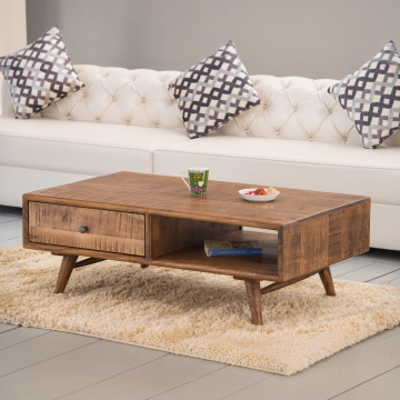 TAVOLINO MOD. HEXA-01 CM 115X65 H.42 IN LEGNO DI MANGO TINTA STONE
