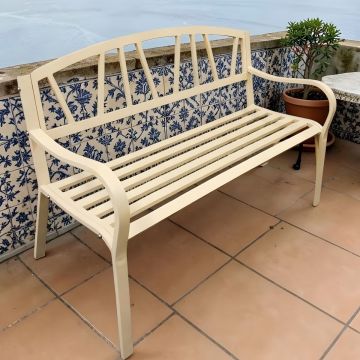 PANCHINA DA ESTERNO CM 123.5X57 H.76 IN METALLO ARGILLA