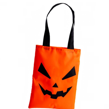 BORSINA ZUCCA CM 20X27CM CON LUCI IN TESSUTO PLASTIFICATO ARANCIO E NERO 