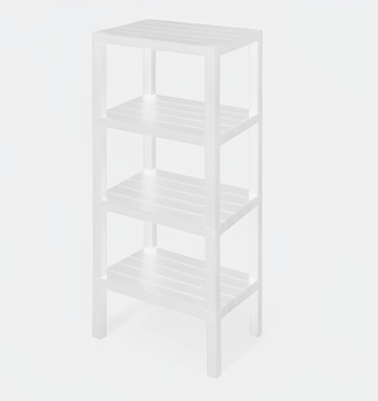 LINEA WOODY - COLONNA MODULARE IN PLASTICA 38X29 H. 100CM BIANCO