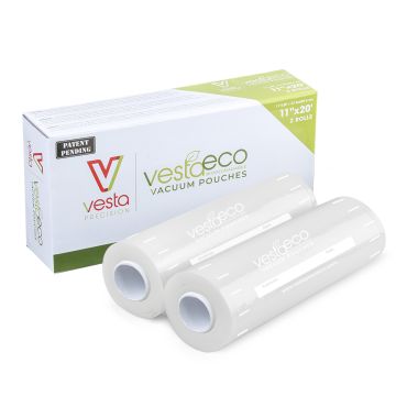 VESTA - SET 2 ROTOLI BIODEGRADABILI X SOTTOVUOTO 28X609CM TRASPARENTI